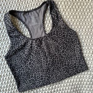 NWOT Evolution & Creation Leopard Print Racerback Activewear Cropped Top